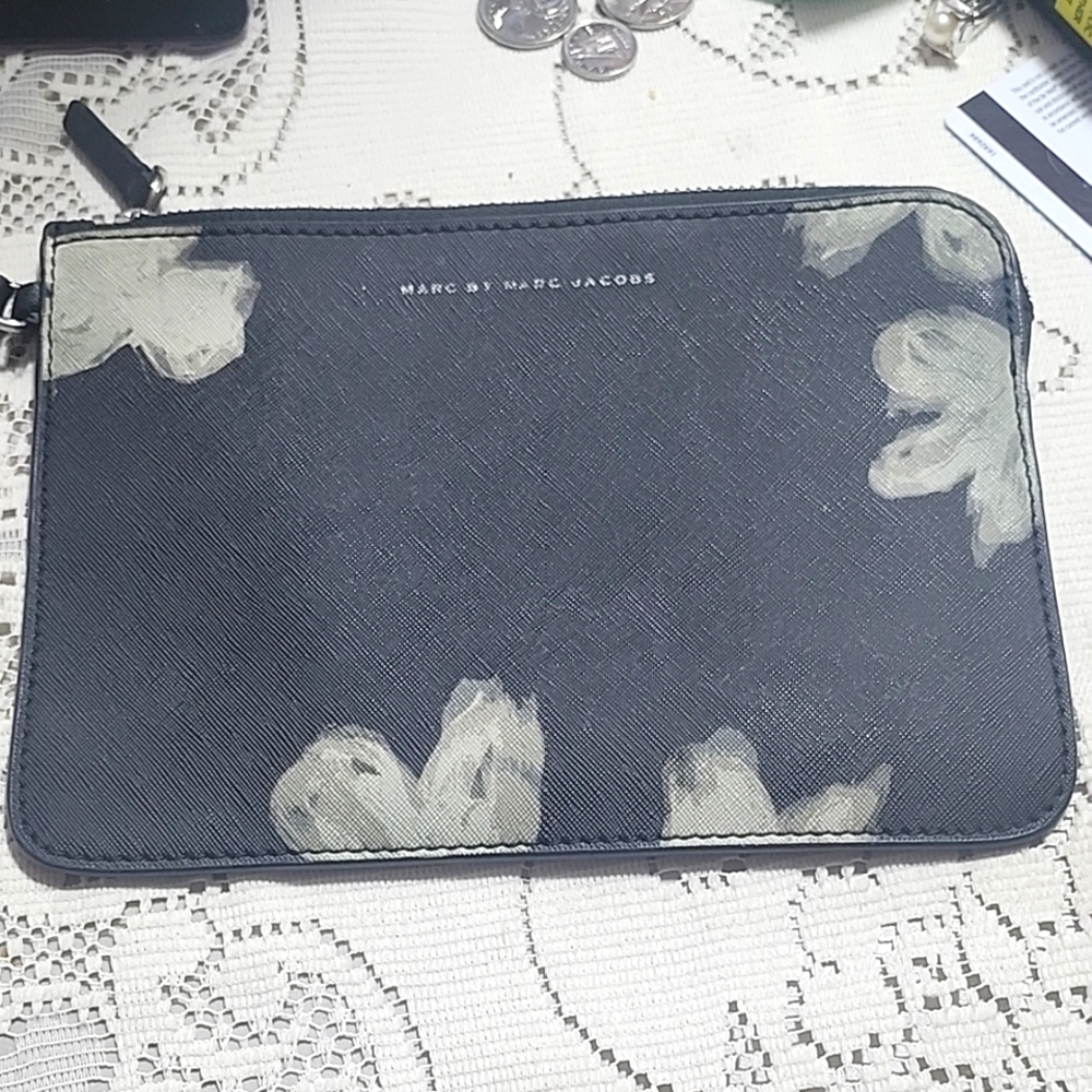 Marc by Marc Jacobs Black Floral Pouch